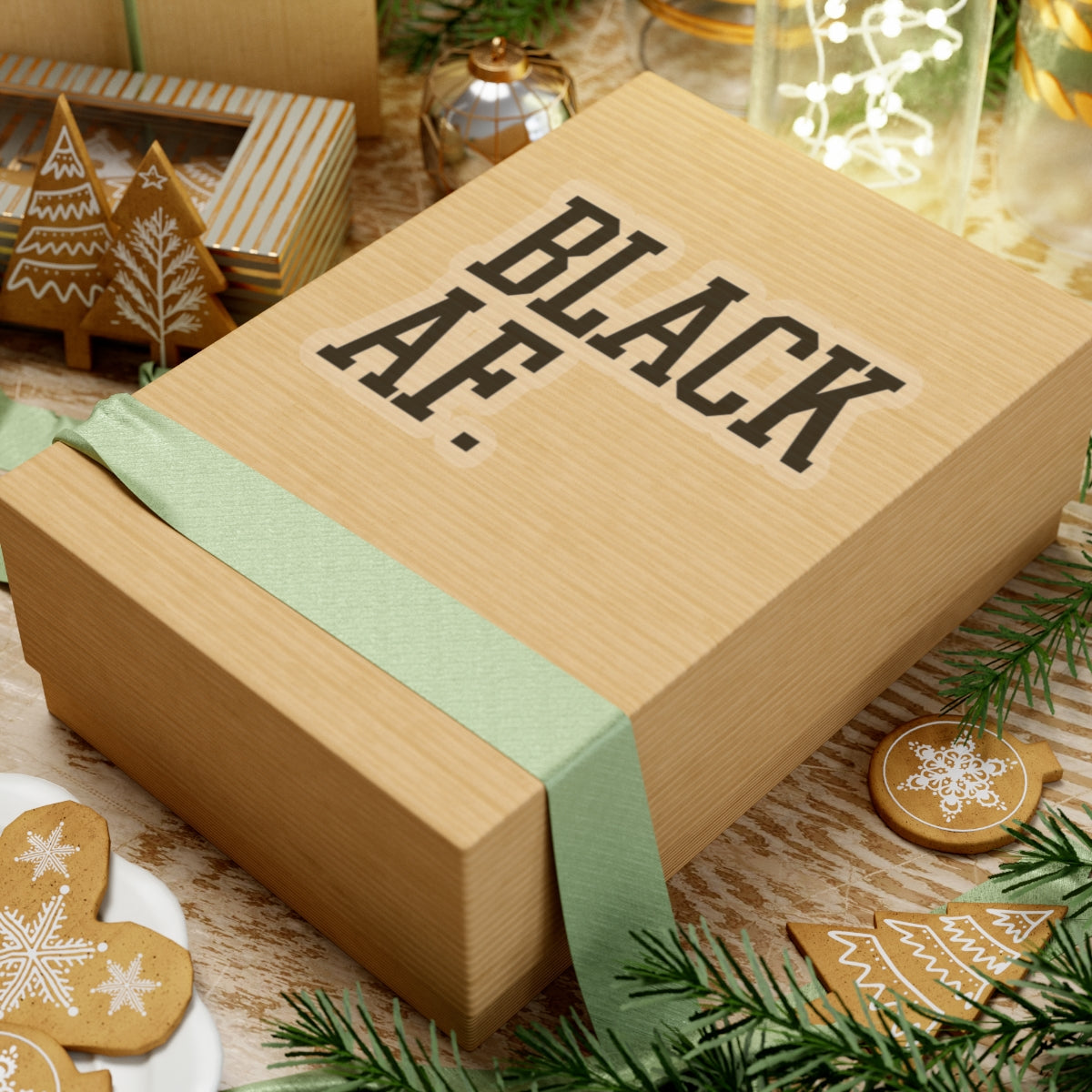 Personalized Black AF Kiss-Cut Stickers