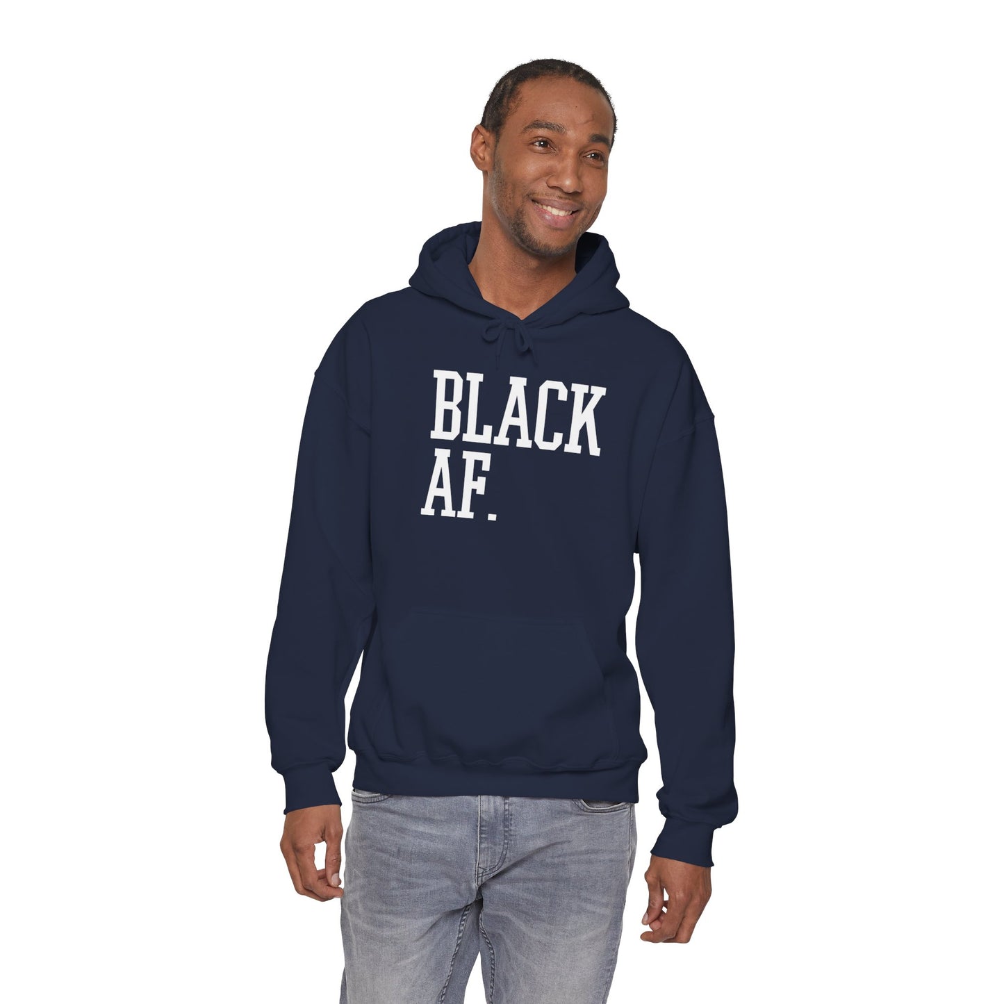 "Black AF" Hoodie — Bold Graphic Black Sweatshirt