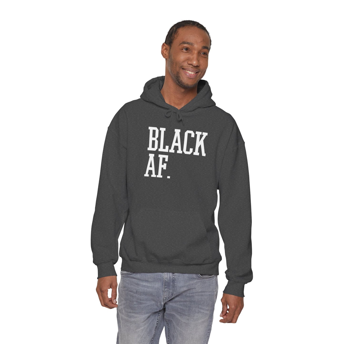 "Black AF" Hoodie — Bold Graphic Black Sweatshirt