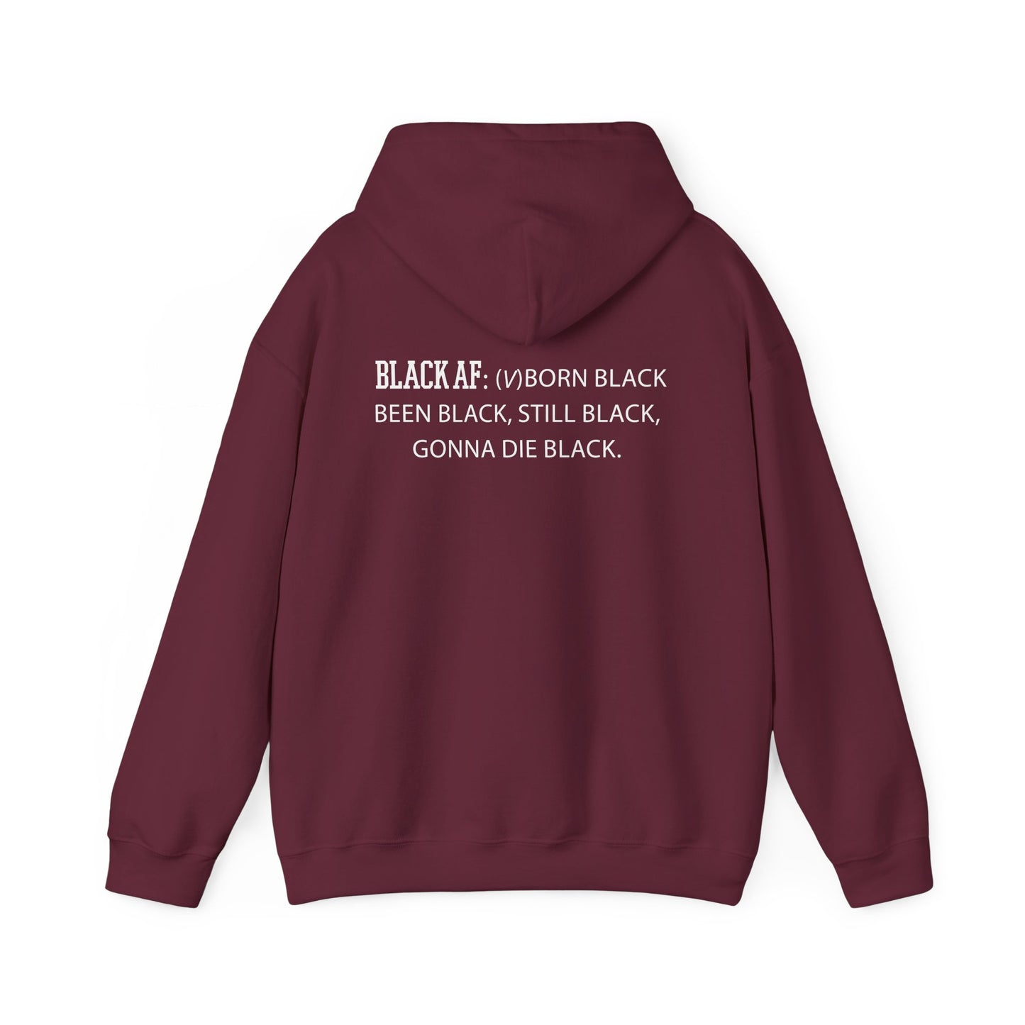 "Black AF" Hoodie — Bold Graphic Black Sweatshirt