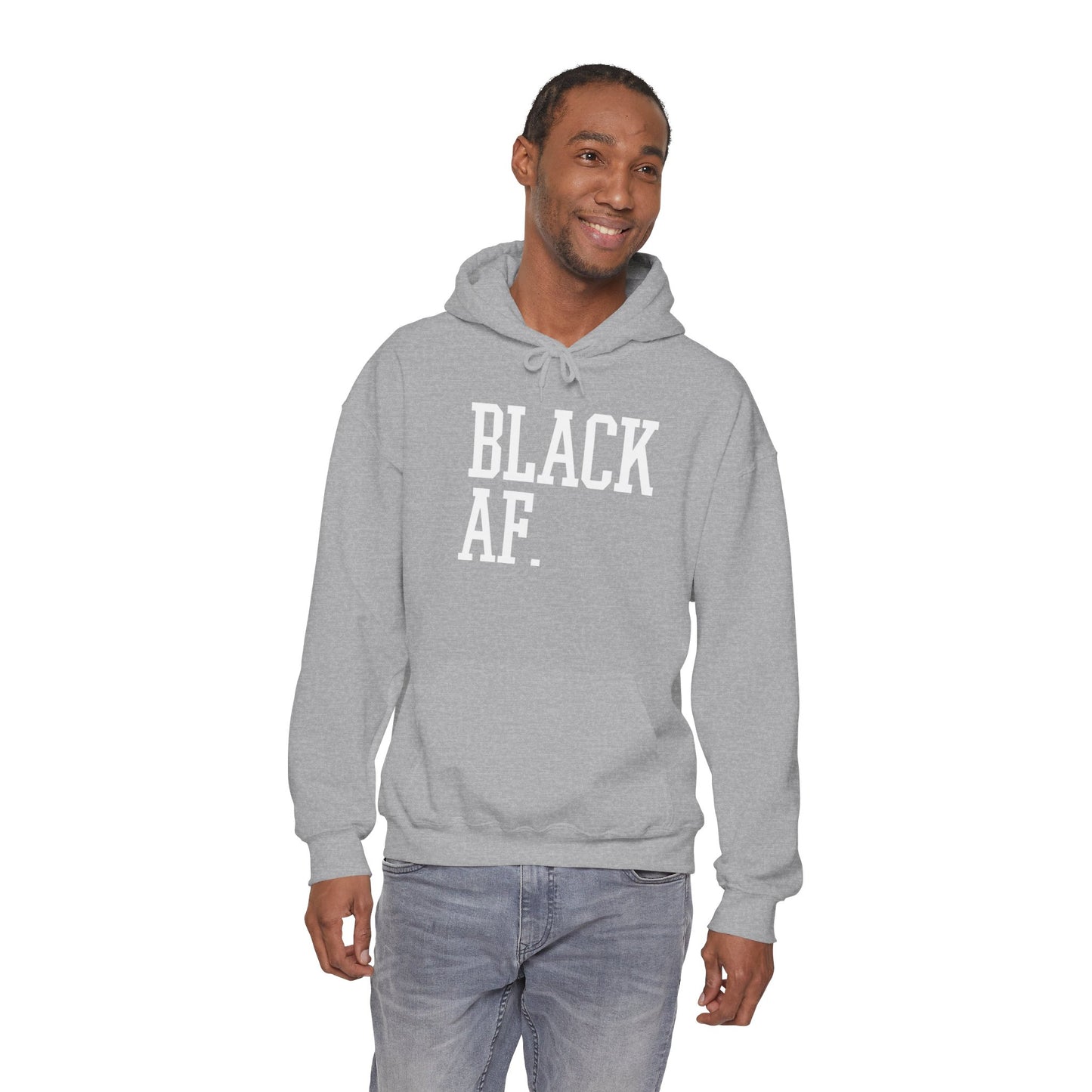"Black AF" Hoodie — Bold Graphic Black Sweatshirt