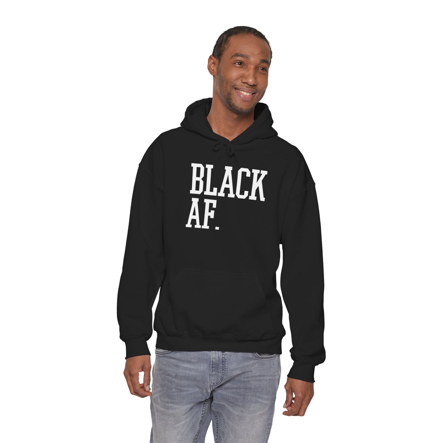 "Black AF" Hoodie — Bold Graphic Black Sweatshirt