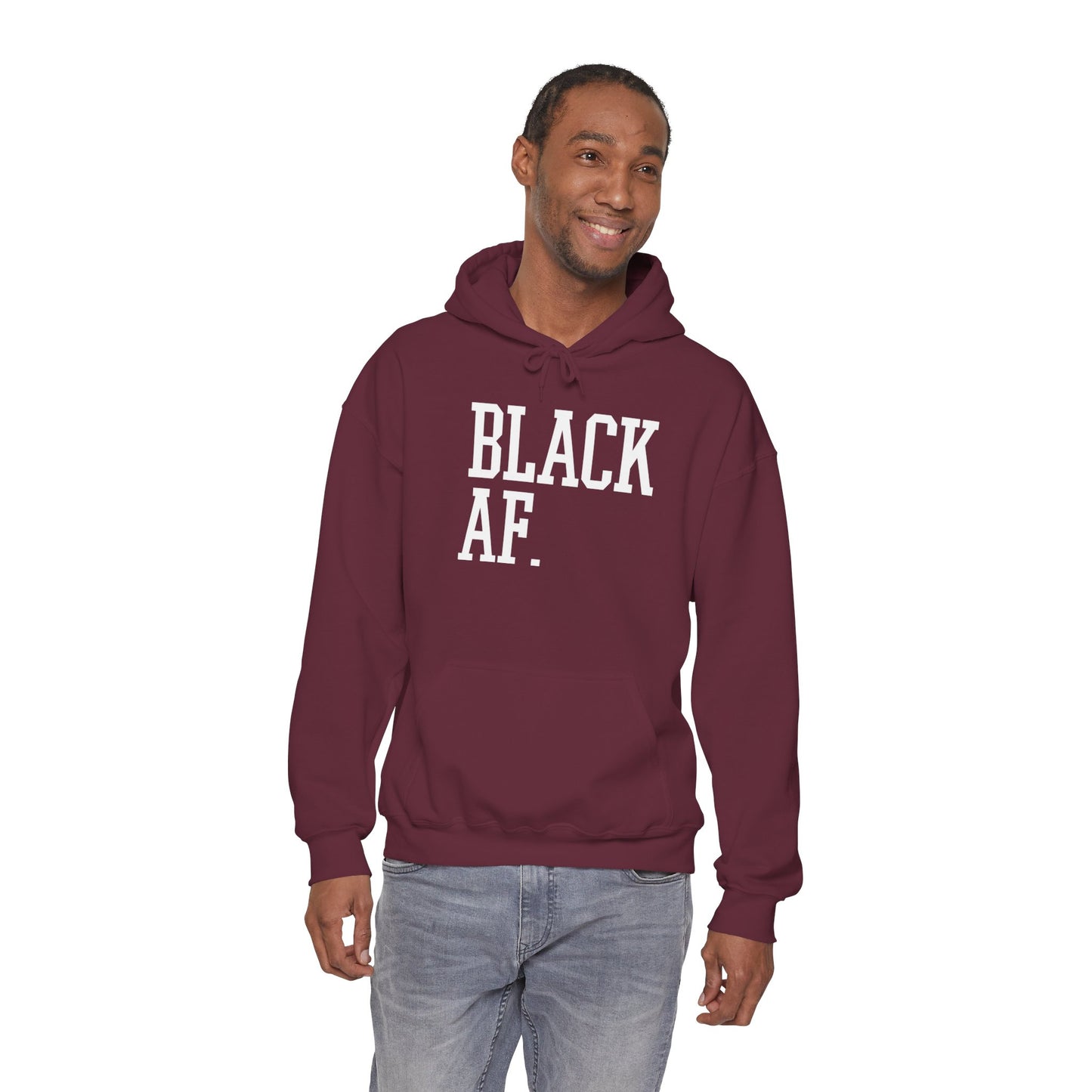 "Black AF" Hoodie — Bold Graphic Black Sweatshirt