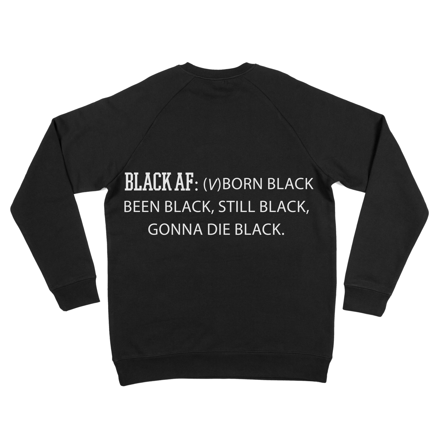 Black Af Crew Neck Sweater (Black, White Type)