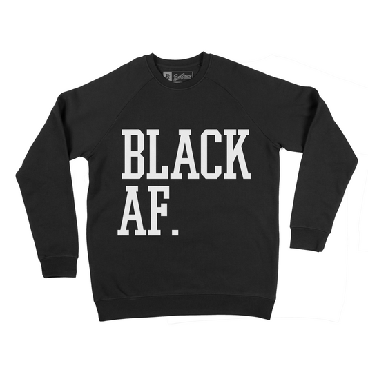 Black Af Crew Neck Sweater (Black, White Type)